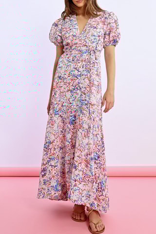 Vestido largo - Azul y naranja