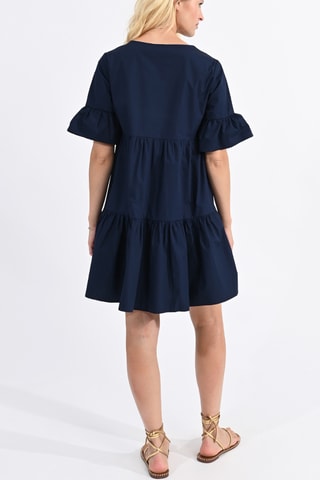 Trapezium Jurk - Marineblauw - Molly Bracken