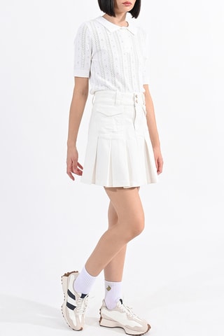 Falda plisada - Blanco - Lili Sidonio