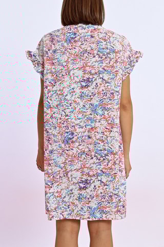 Vestido direito - Azul-celeste e laranja