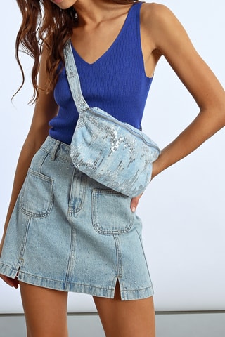 Bandolera vaquera - Celeste