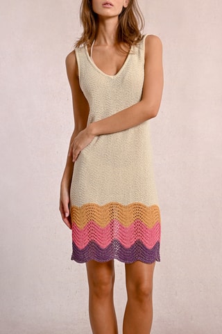 Vestido recto - Beige