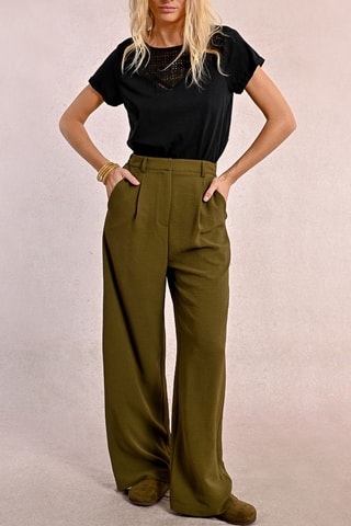 Broek Hoge Taille - Kaki