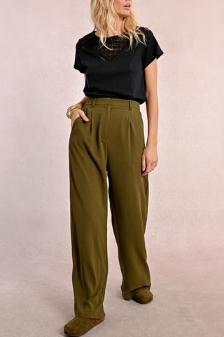 Broek Hoge Taille - Kaki