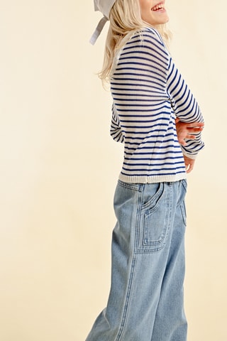 Trui - Wit en Marineblauw