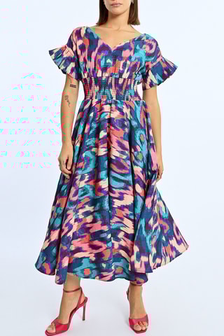 Vestido largo - Violeta y rosa