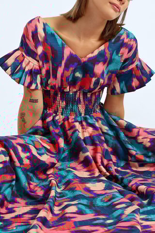 Vestido largo - Violeta y rosa