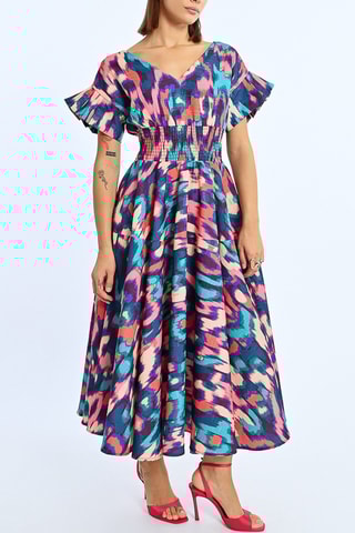 Vestido largo - Violeta y rosa