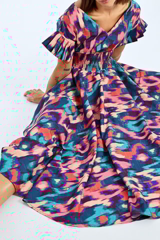 Vestido largo - Violeta y rosa