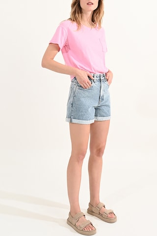 Short vaquero de tiro alto - Celeste - Molly Bracken