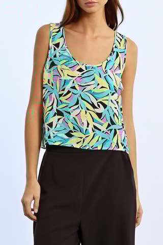 Top - Turquoise et jaune