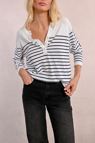 Jersey - Blanco y azul marino