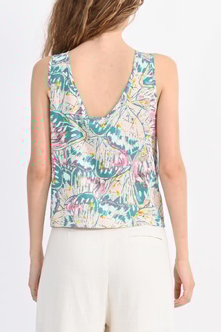 Top - Blanco y turquesa - Lili Sidonio