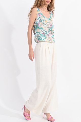 Top - Blanco y turquesa - Lili Sidonio