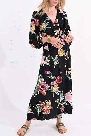 Vestido comprido - Preto e rosa-maquilhagem - Molly Bracken