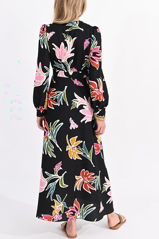 Vestido comprido - Preto e rosa-maquilhagem - Molly Bracken