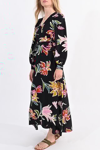 Vestido comprido - Preto e rosa-maquilhagem - Molly Bracken