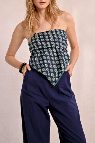 Broek Hoge Taille - Marineblauw