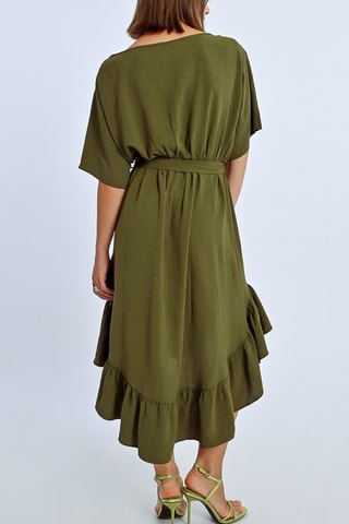 Vestido avolantado - Caqui