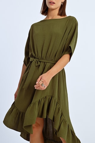 Vestido avolantado - Caqui