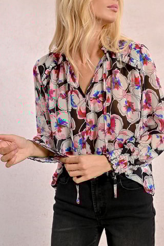 Blusa - Gris claro y negro