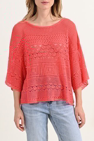 Guipurekanten Top - Koraalrood - Molly Bracken