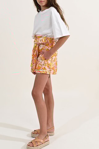 Short Hoge Taille - Wit en Oranje - Molly Girl