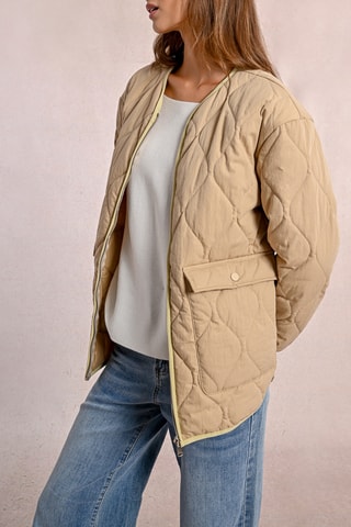 Gewatteerde Jas - Beige