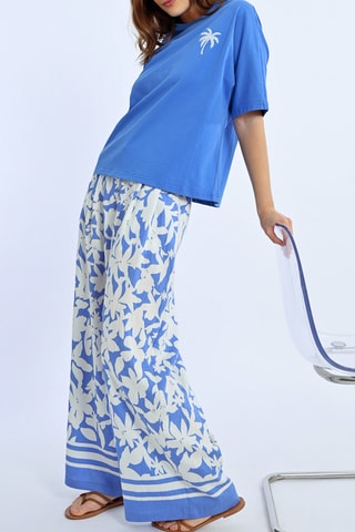 Pantalón de tiro alto - Celeste