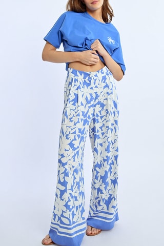 Pantalón de tiro alto - Celeste