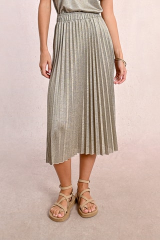Falda plisada - Beige