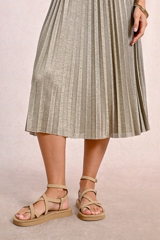 Falda plisada - Beige