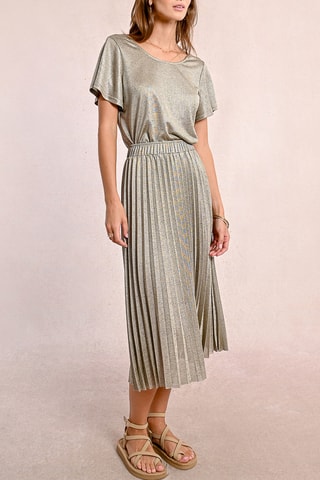 Falda plisada - Beige