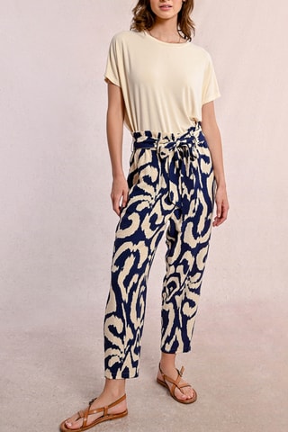 Broek Hoge Taille - Marineblauw