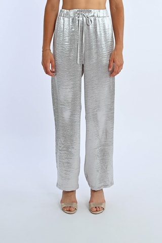 Pantalón de tiro alto - Plateado