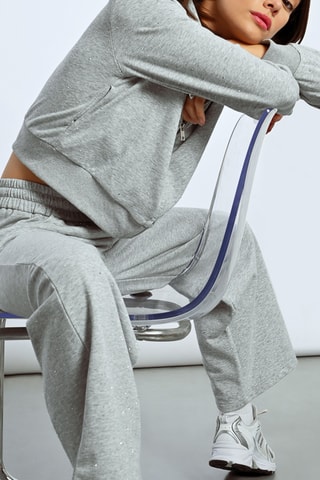 Pantalón de tiro alto - Gris jaspeado