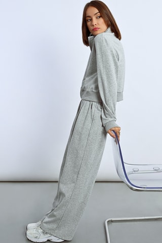 Pantalón de tiro alto - Gris jaspeado