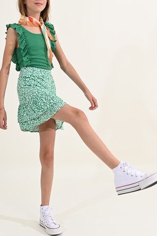 Rok Hoge Taille - Groen en Wit - Molly Girl