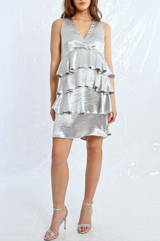 Vestido avolantado - Plateado