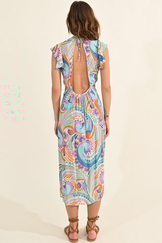 Blouse-jurk - Oranje en Zeegroen - Molly Bracken