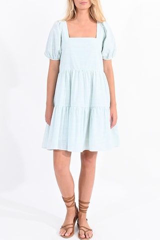 Jurk met Ruches - Turquoise - Molly Bracken