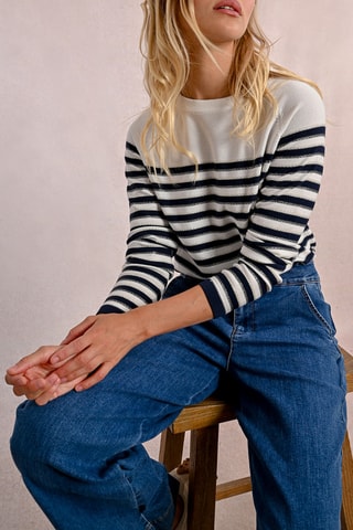 Jersey - Blanco y azul marino