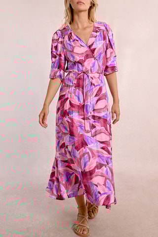 Vestido cruzado - Fucsia