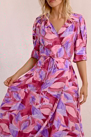 Vestido cruzado - Fucsia