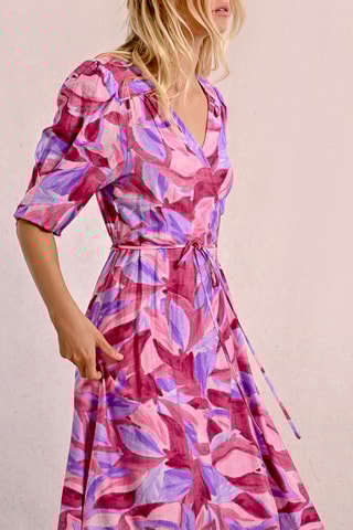 Vestido cruzado - Fucsia