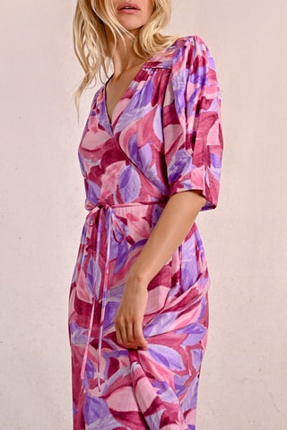 Vestido cruzado - Fucsia