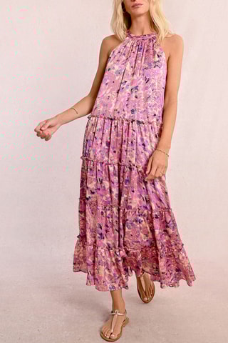 Lange Jurk Tie and Dye - Roze