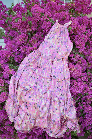 Lange Jurk Tie and Dye - Roze