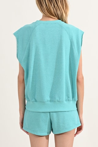 Mouwloze Sweater - Turquoise - Lili Sidonio