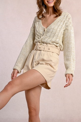 Short vaquero de tiro alto - Crudo